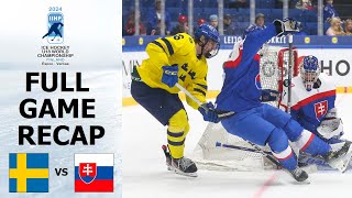 SWEDEN vs SLOVAKIA Highlights  2024 IIHF U18 World Championship [upl. by Nivad369]