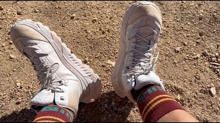 WEAR REVIEW Hoka TenNine Hike GTX  Spoiler Alert Theyre Amazing Hiking Shoes OnFeet Hoka [upl. by Bullough]