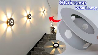 How to make a Wall Lamp at Home Wall Sconce LED Light New Staircase Wall Decoration Ideas [upl. by Antoni514]