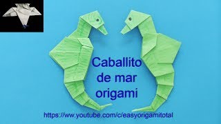 Como hacer un caballito de mar origami muy facil [upl. by Mccarthy479]