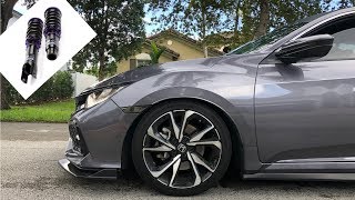 The Si Gets D2 Coilovers  2018 Civic Si [upl. by Enilarac]