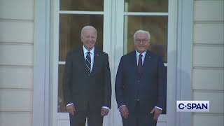 Biden welcomed by German President FrankWalter Steinmeier  TROOP INSPECTION  Berlin 10182024 [upl. by Rinum]