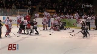 Hockey sur glace Bagarre générale entre La Roche et Valence [upl. by Gill]