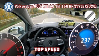 2020 Volkswagen Golf VIII 20 TDI 150 ch  POV Top Speed Drive Autobahn [upl. by Annnora]