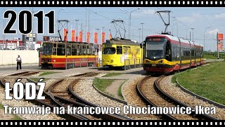 Łódź Tramwaje na krańcówce ChocianowiceIkea 21052011 r [upl. by Berners489]