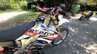 Honda CRF 450 Walkaround with a Short garden Ride [upl. by Aihsoj701]