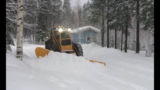 Snow Plowing with my Volvo Tractor Snow in Lappland [upl. by Pall457]