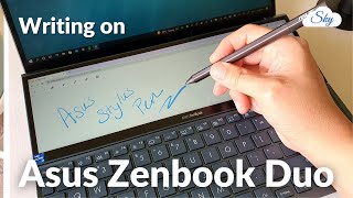 Asus Pen Stylus  writing on Asus Zenbook Duo UX482  compared to Samsung Galaxy sPen [upl. by Pan]