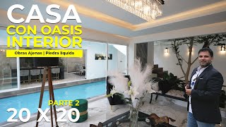 CASA INTROSPECTIVA con OASIS SORPRESA en el INTERIOR CON ALBERCA  Obras Ajenas  Piedra Líquida [upl. by Templia]