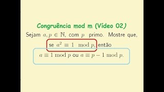 Profmat MA14 Congruência Módulo m Vídeo 02 [upl. by Strain]