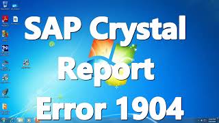 Resolved Crystal Report Error 1904  Resolved Sonny Ibibo [upl. by Ethelstan206]