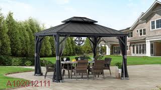 Assembly HowTo SummerCove 10 ft x 12 ft Solar Powered Hardtop Gazebo [upl. by Monaco]