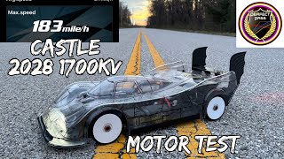 183mph Castle 2028 1700kv New Motor Test Arrma Limitless Perfect Pass parts build [upl. by Yejus]