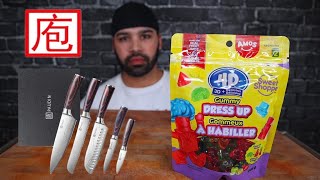 PAUDIN KNIVES REVIEW WHILE EATING GUMMY CANDIES [upl. by Lewendal]