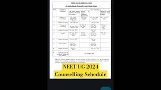 NEET UG 2024 Counselling ScheduleAIQDeemedCentralState Quota [upl. by Also998]