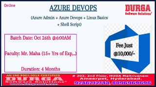 AZURE DEVOPS Online Training  DURGASOFT [upl. by Romy]