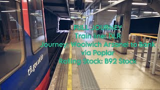 DLR from Woolwich Arsenal to Bank  Full Journey [upl. by Erlin304]