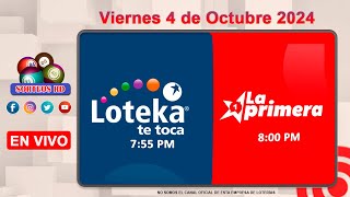 Loteka y la Primera en vivo 🎰 │Viernes 4 de Octubre 2024 – 755 PM [upl. by Nims]