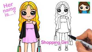 How to Draw a Mall Shopping Cute Girl [upl. by Agee]