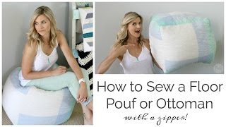 How to Sew a Floor Pouf or Ottomam [upl. by Borden]