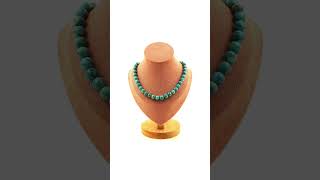 Collier perle Turquoise dAfrique du Sud 8 mm chaine en acier inoxydable [upl. by Lonny]