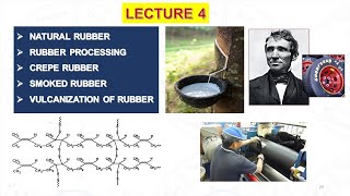 LECTURE 4 VULCANIZATION OF RUBBER  NATURAL RUBBER  PROCESSING OF RUBBER [upl. by Colbye]