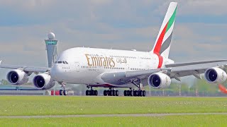 37 BIG PLANES TAKING OFF amp LANDING  6x B747 A380 B777 A350  Amsterdam Schiphol Spotting [upl. by Aniryt189]