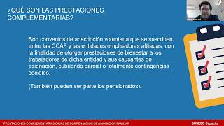 Prestaciones complementarias de las Cajas de Compensación 3 de octubre de 2024 [upl. by Goldie645]