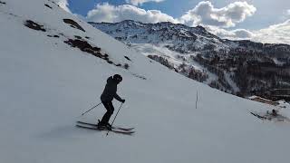 Skiing in BreuilCervinia Plan Torrette 2470 m amp Pancheron 2950 m [upl. by Assirralc]