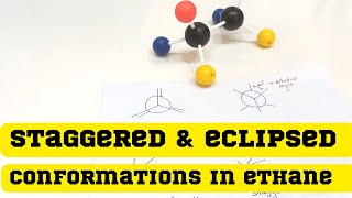 Conformations in Ethane  Staggered And Eclipsed  Conformers  Stereochemistry  Ethane [upl. by Ahsytal]