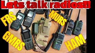 Lets talk radios FRS GMRS HAM MURS which ones should you use and why baofeng wouxun [upl. by Atniuq]