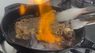 Tbone steak recipe  Best T  bone steak  Cast iron skillet [upl. by Mohandas243]