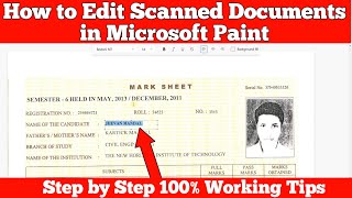 How to Edit Scanned Document in Microsoft Paint [upl. by Turner]