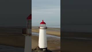 Lighthouse Talacre beach dunes Estuary Dji 4k mini drone [upl. by Paolo]