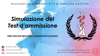 Correzione Simulazione dei Test dAmmissione in Medicina e Professioni Sanitarie  12 Dicembre 2020 [upl. by Rizas]