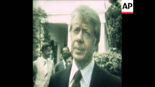 SYND 7 9 77 PRESIDENT CARTER AND GEN TORRIJOS MEET ON PANAMA TREATY [upl. by Ydnab]