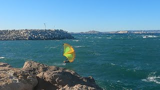 Mistral wind in Marseille  VAYU Wingfoiling [upl. by Zantos]