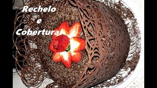 Bolo de Chocolate  Recheio e Cobertura Receitas da Mi [upl. by Truscott585]