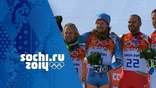 Alpine Skiing  Mens Super G  Kjetil Jansrud Wins Gold  Sochi 2014 Winter Olympics [upl. by Emilie375]