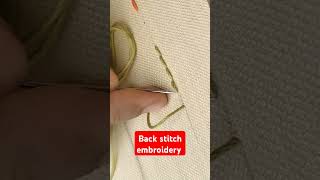 Learn back stitch embroidery for beginners ytshorts doodleanddesign viralshorts [upl. by Clapp]