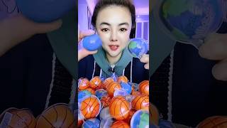 blue jelly ball asmr eating fast so yummy [upl. by Ensign]