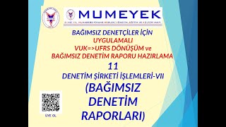 05 11 DENETİM ŞİRKETİ İŞLEMLERİ VII BAĞIMSIZ DENETİM RAPORLARI [upl. by Lauber483]