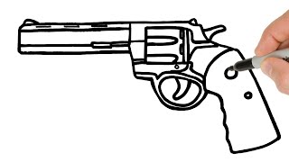 How to Draw Revolver Gun  Easy Drawing Tutorial [upl. by Fasta738]