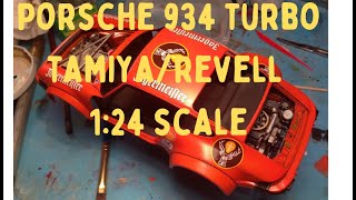 Porsche 934 RSR Jagermeister 124 scale Tamiyarevell mashup [upl. by Biegel]