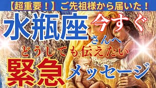 【水瓶座♒️】【御先祖様】🌈今すぐ見て❣️号泣😭😭愛溢れる緊急メッセージ🌈 [upl. by Abbotson]