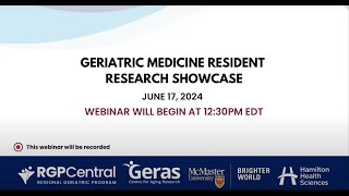 Geriatric Medicine Resident Research Showcase [upl. by Duer873]