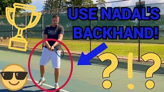 OPEN STANCE ON THE TWO HANDED BACKHAND [upl. by Euqirrne]