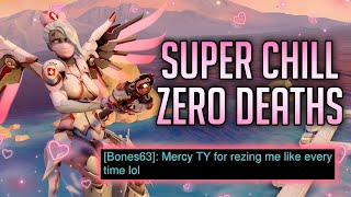 Super Chill 0 Deaths Match Mercy Gameplay  Overwatch 2 [upl. by Leba]