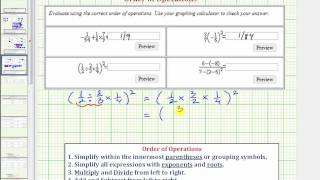 Ex 4 Order of Operations with Fractions [upl. by Willman416]