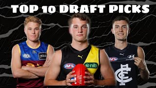 TOP 10 AFL DRAFT PICKS 2024 [upl. by Derfniw]